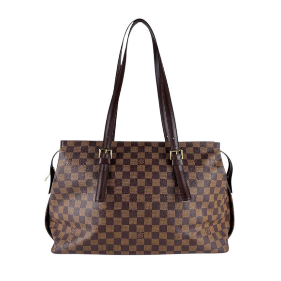 LOUIS VUITTON Brown Damier Leather Shoulder Bag